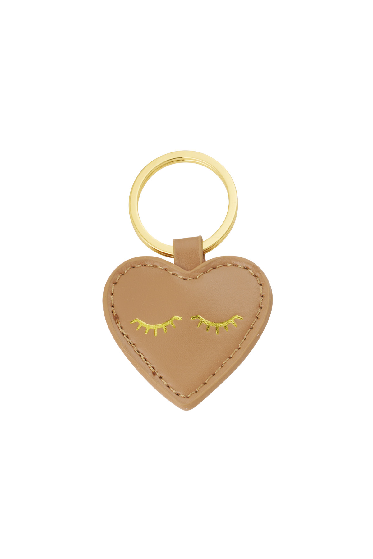 Keychain heartful smile - camel 