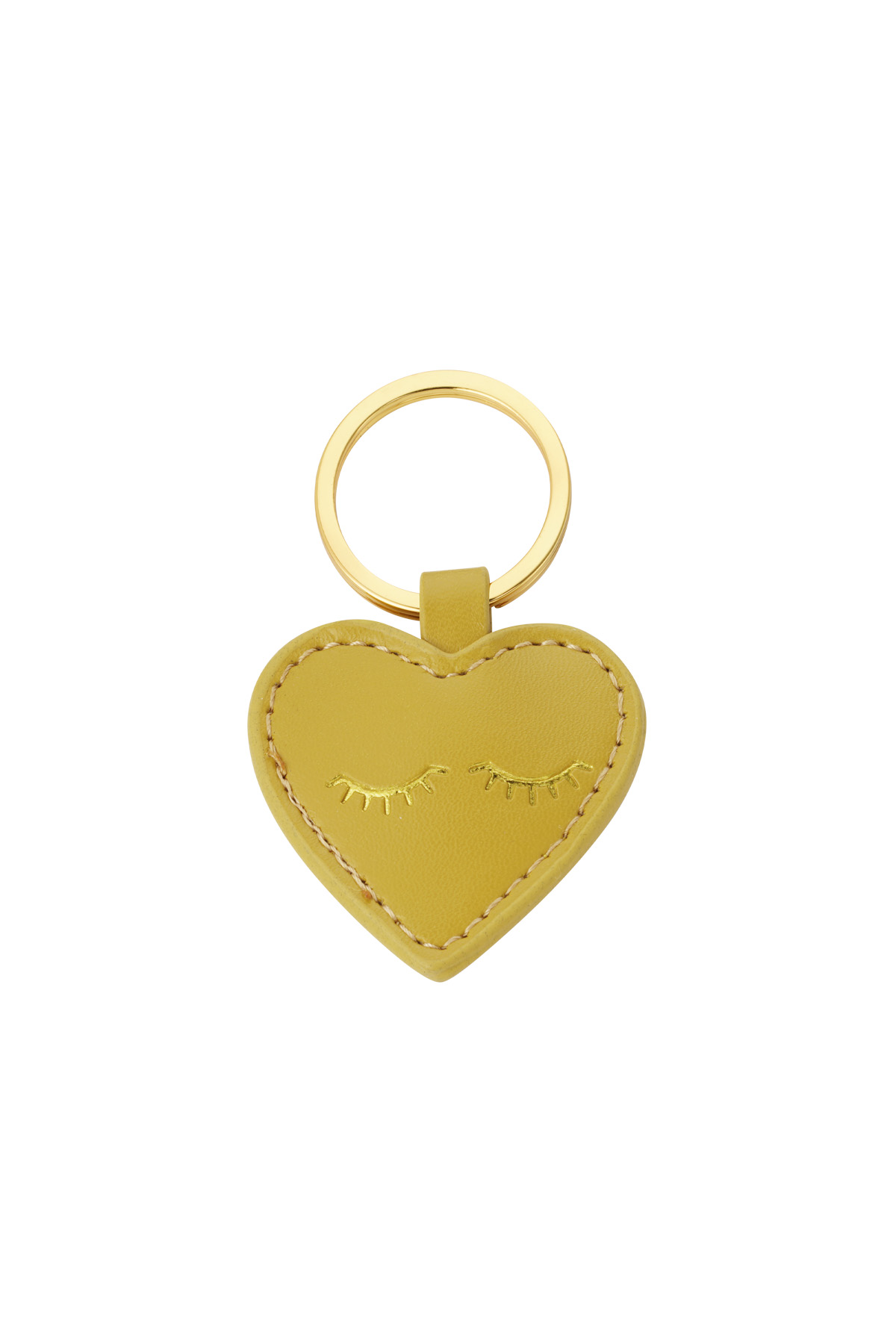 Keychain heartful smile - mustard 