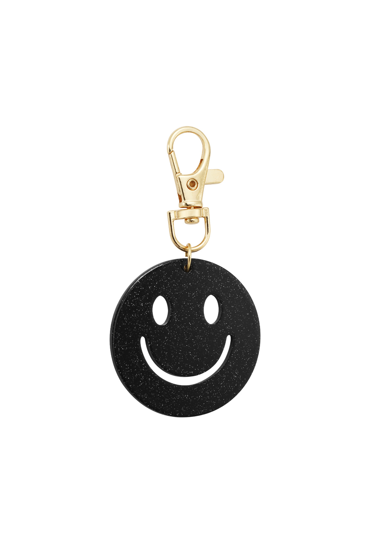 Keep Smiling sleutelhanger - zwart