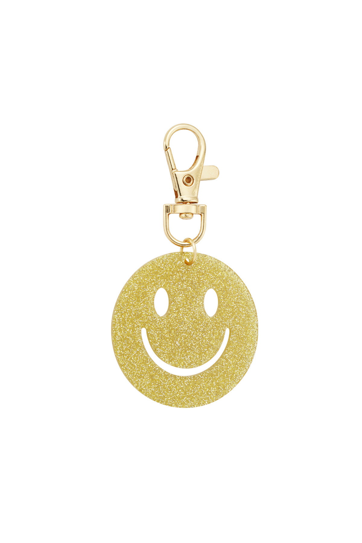 Keep Smiling key ring - yellow h5 