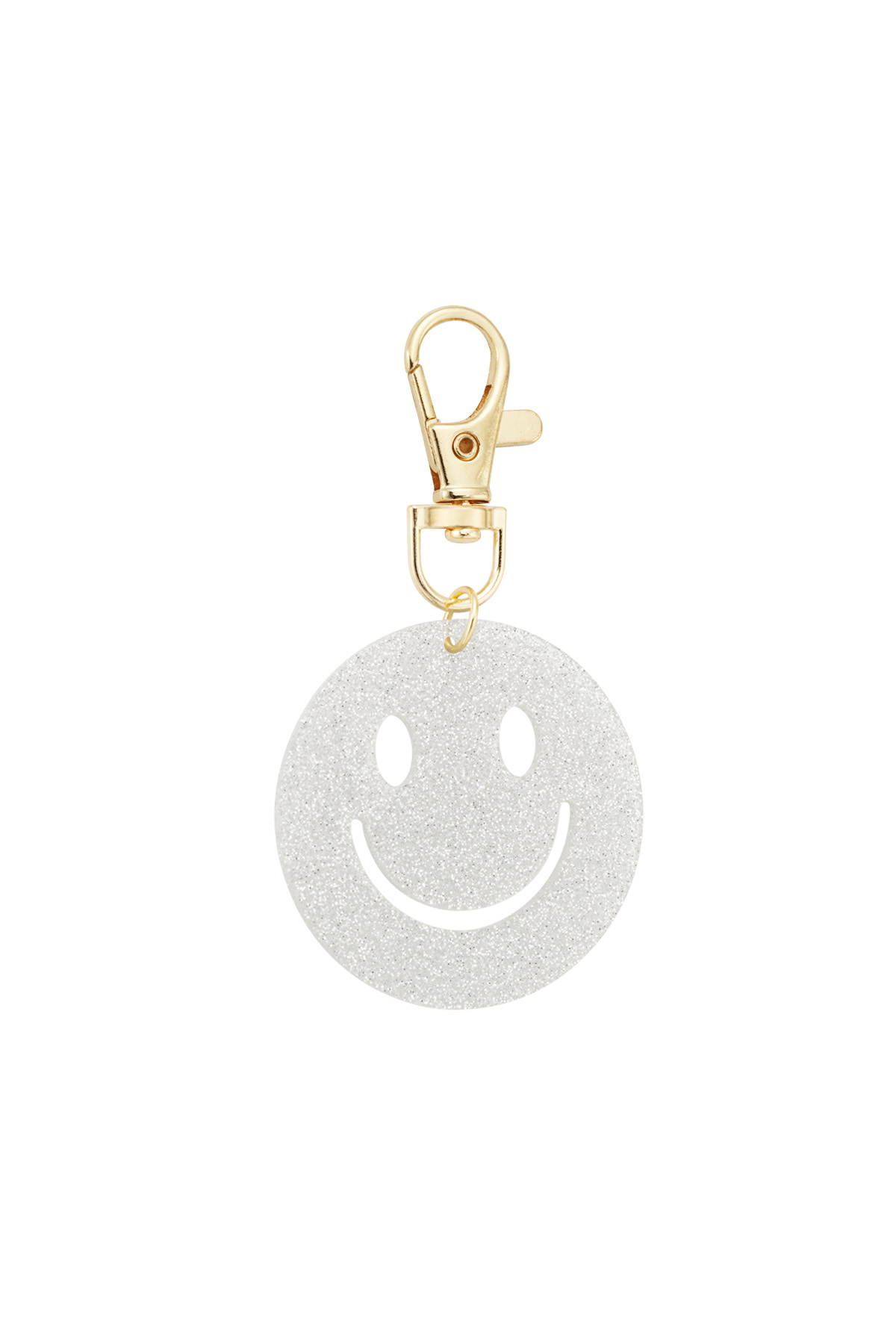 Keep Smiling sleutelhanger - wit h5 