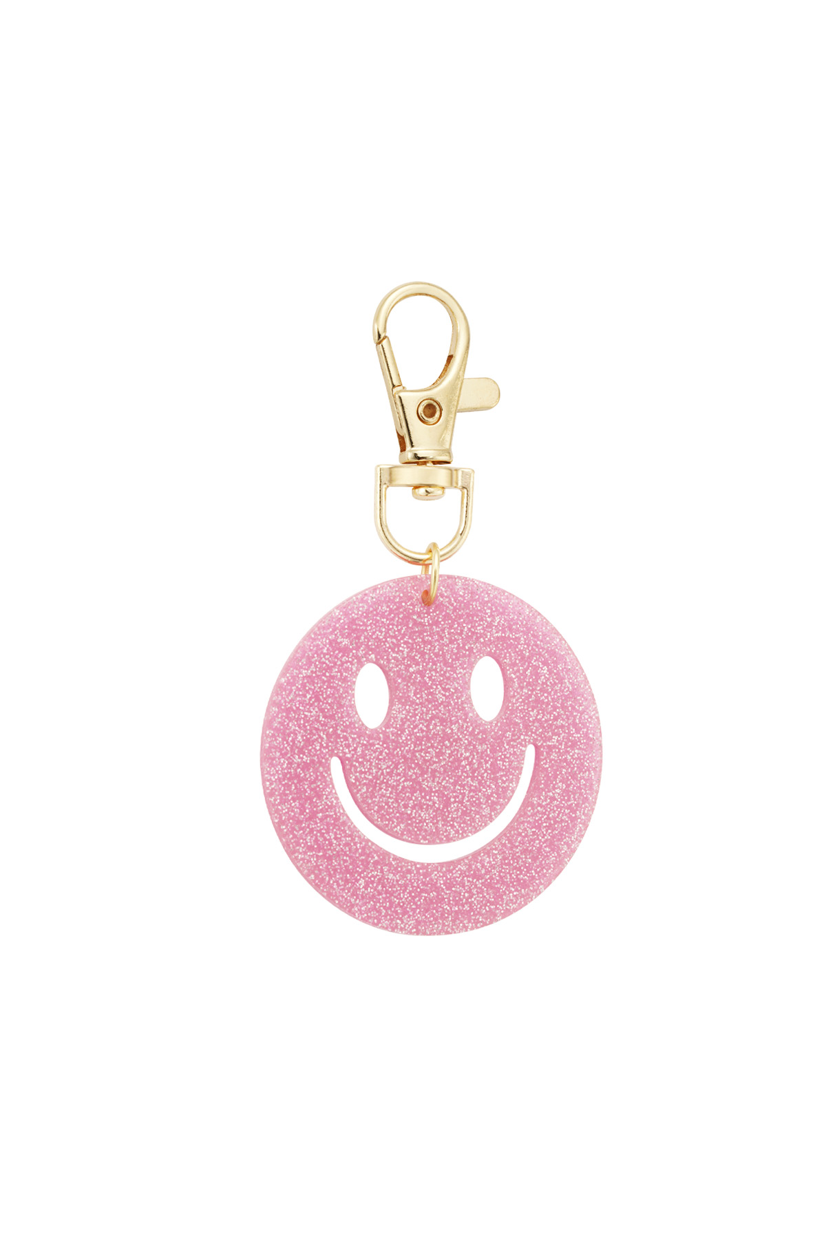 Keep Smiling key ring - light pink h5 