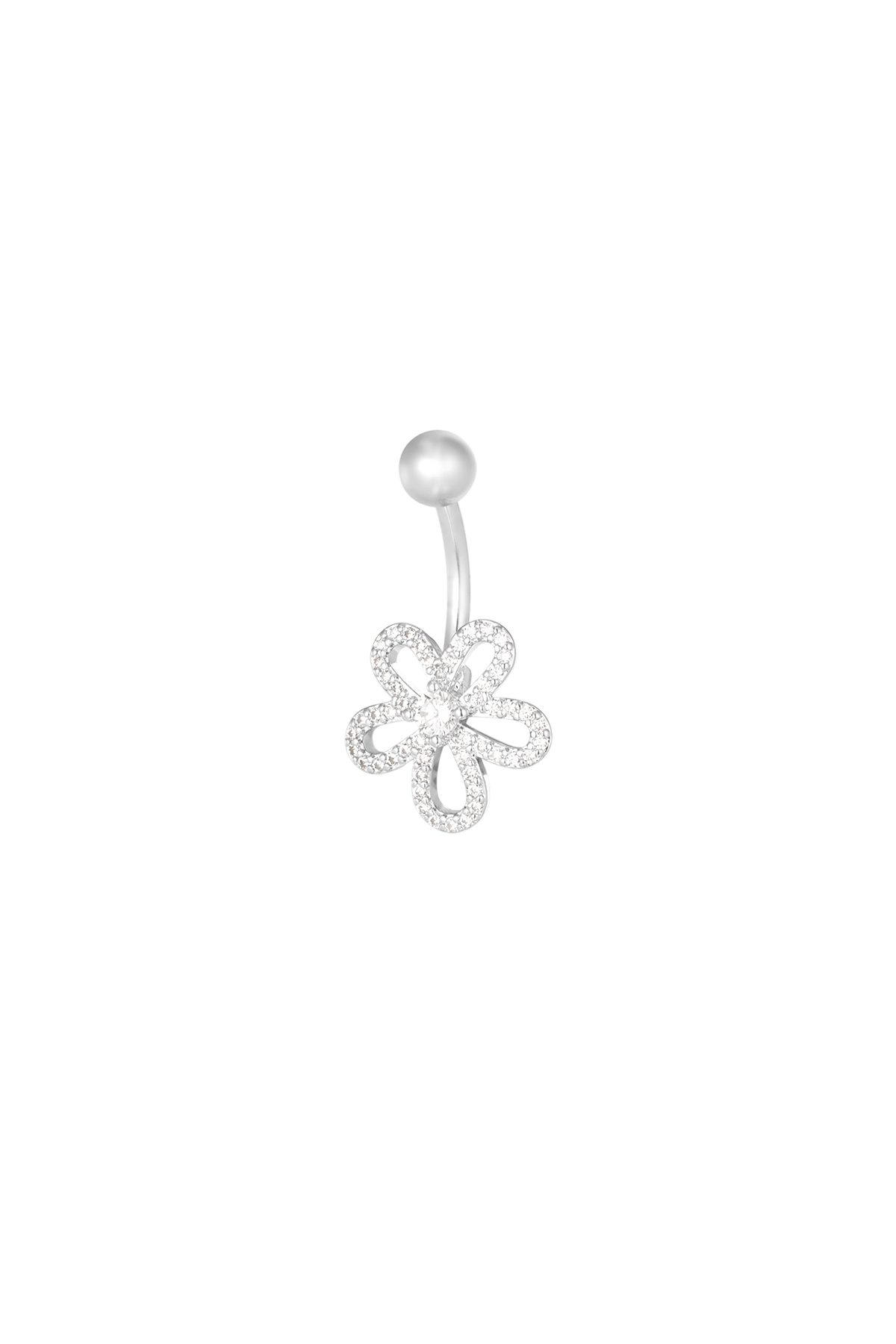 Navelpiercing charmed flower - zilver h5 