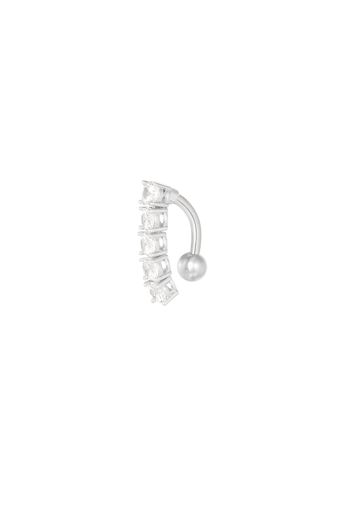 Piercing nombril pierre au clair de lune - argent h5 