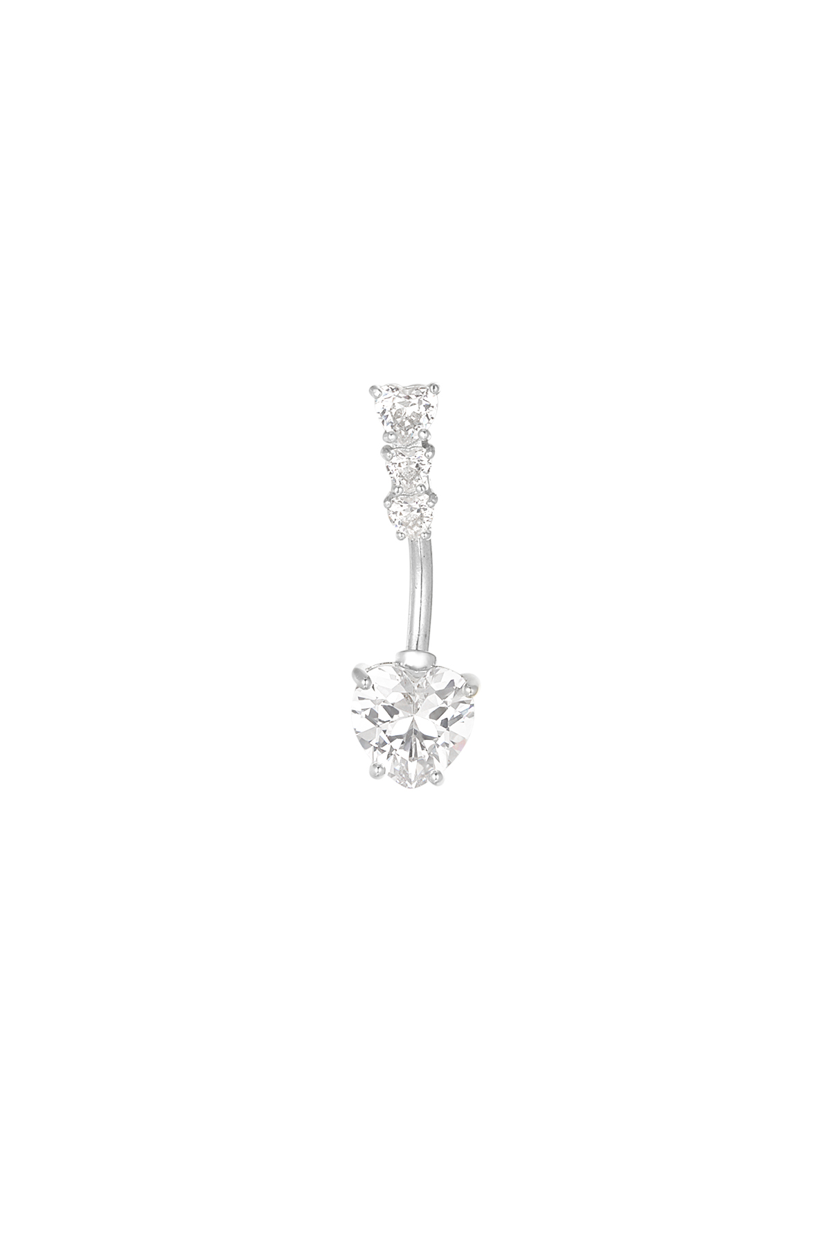 Navel piercing glow drop - silver h5 