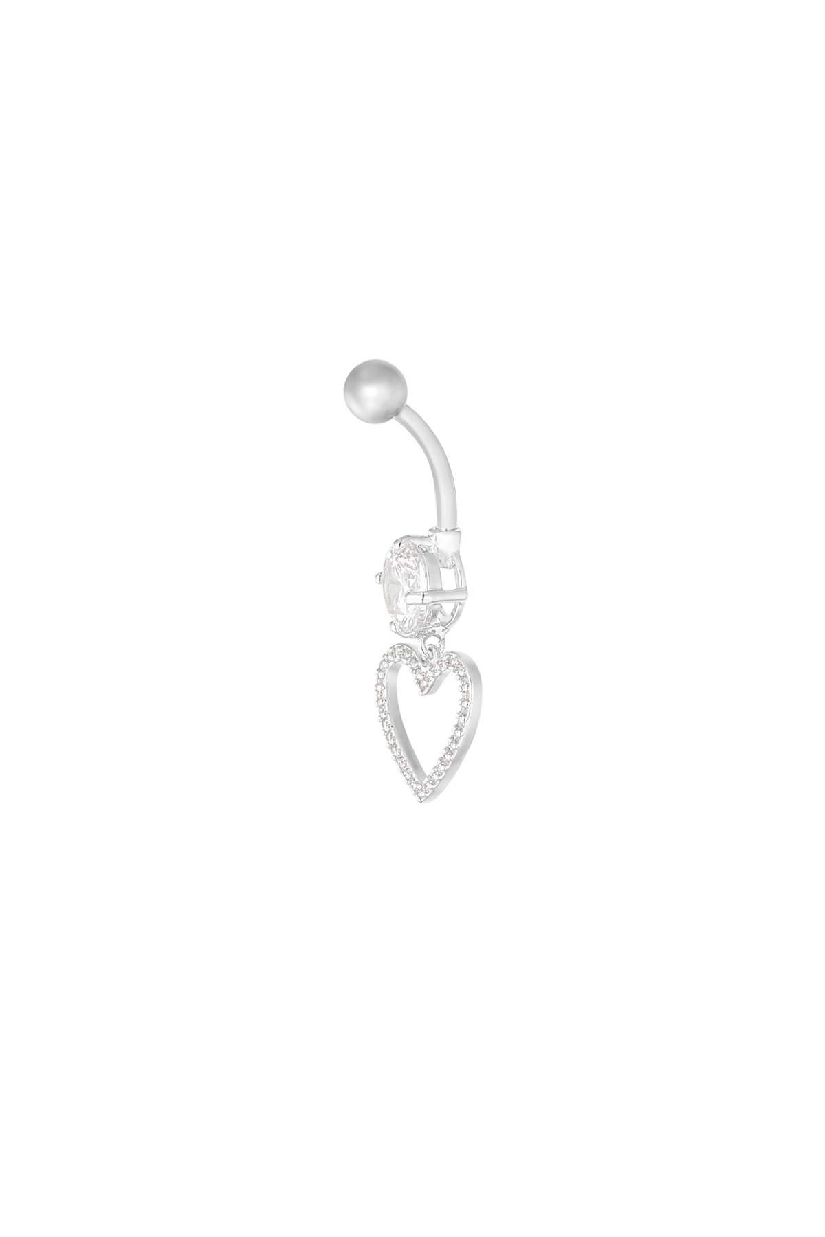 Piercing para el ombligo con purpurina glam - plata h5 Imagen3