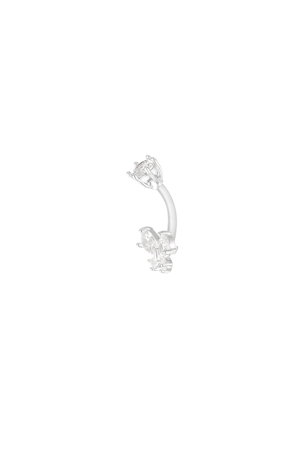 Piercing ombelico farfalla celeste - argento h5 Immagine2