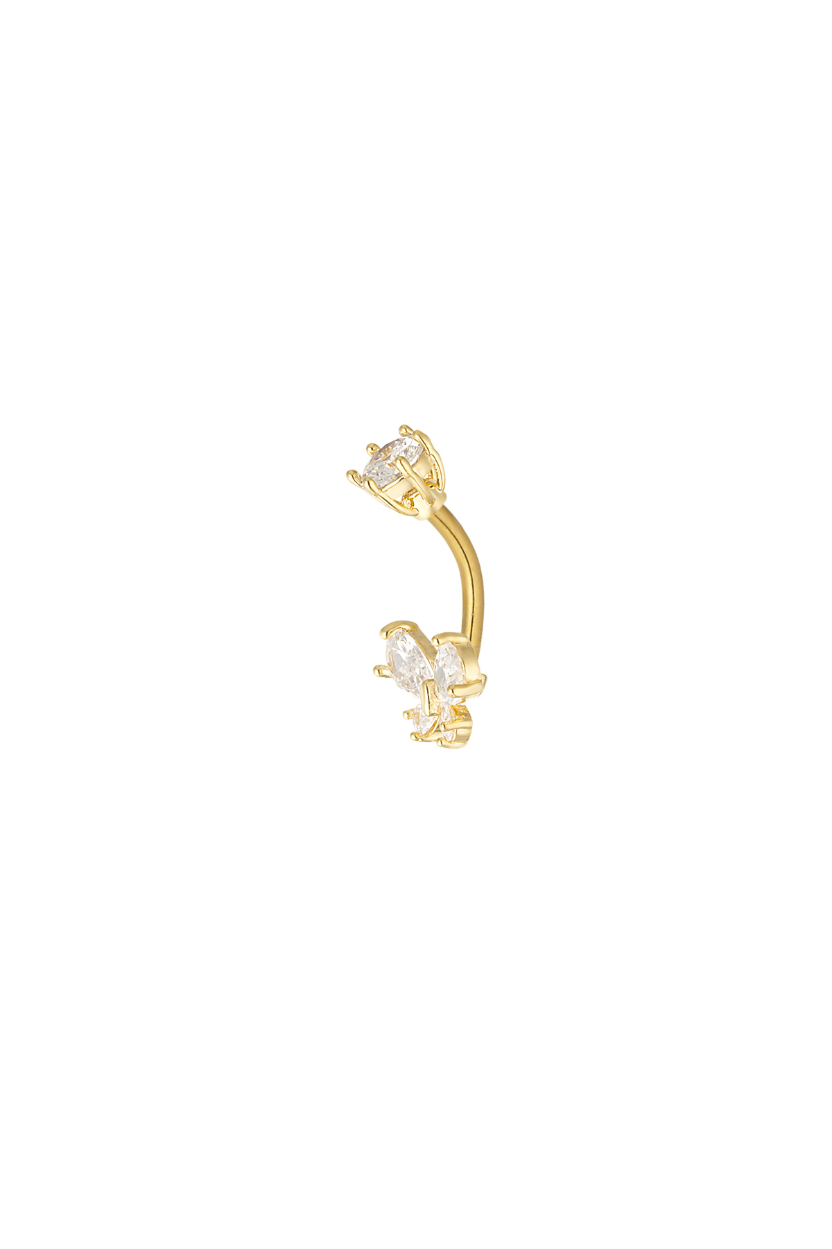 Piercing ombelico farfalla celeste - oro h5 Immagine2