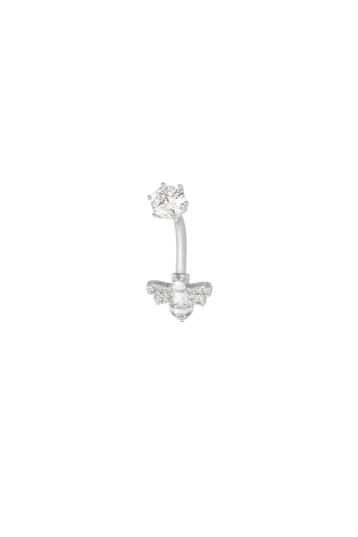 Piercing nombril abeille occupée - argent h5 