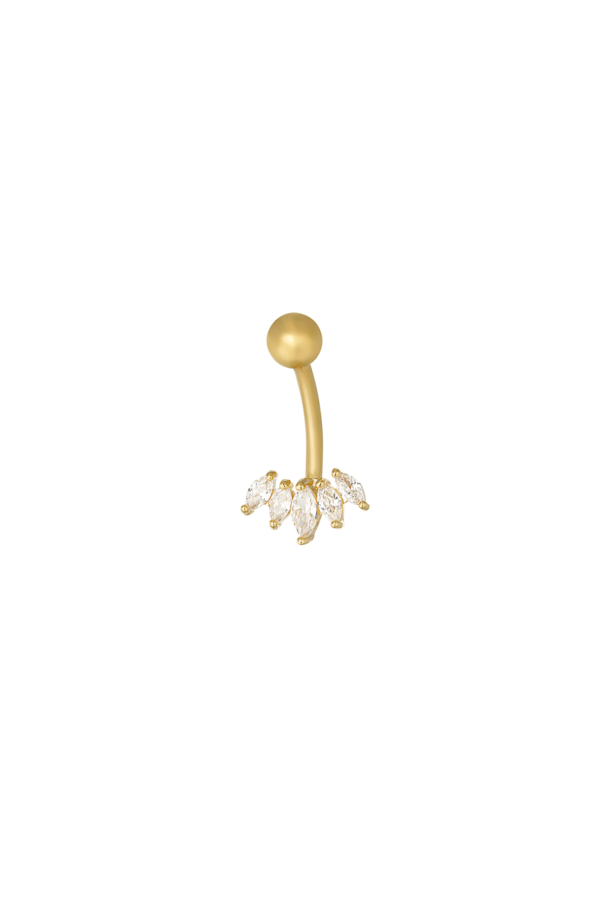 Piercing para el ombligo con diseño de estrella de mar, dorado h5 