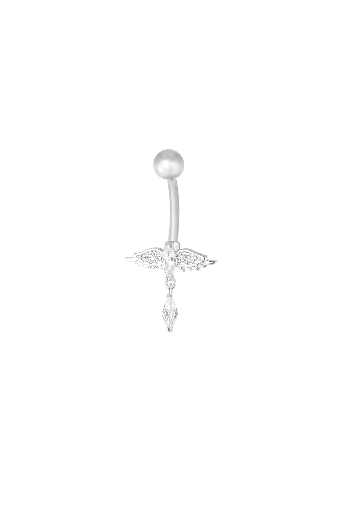 Navel piercing gleam & glow - silver h5 