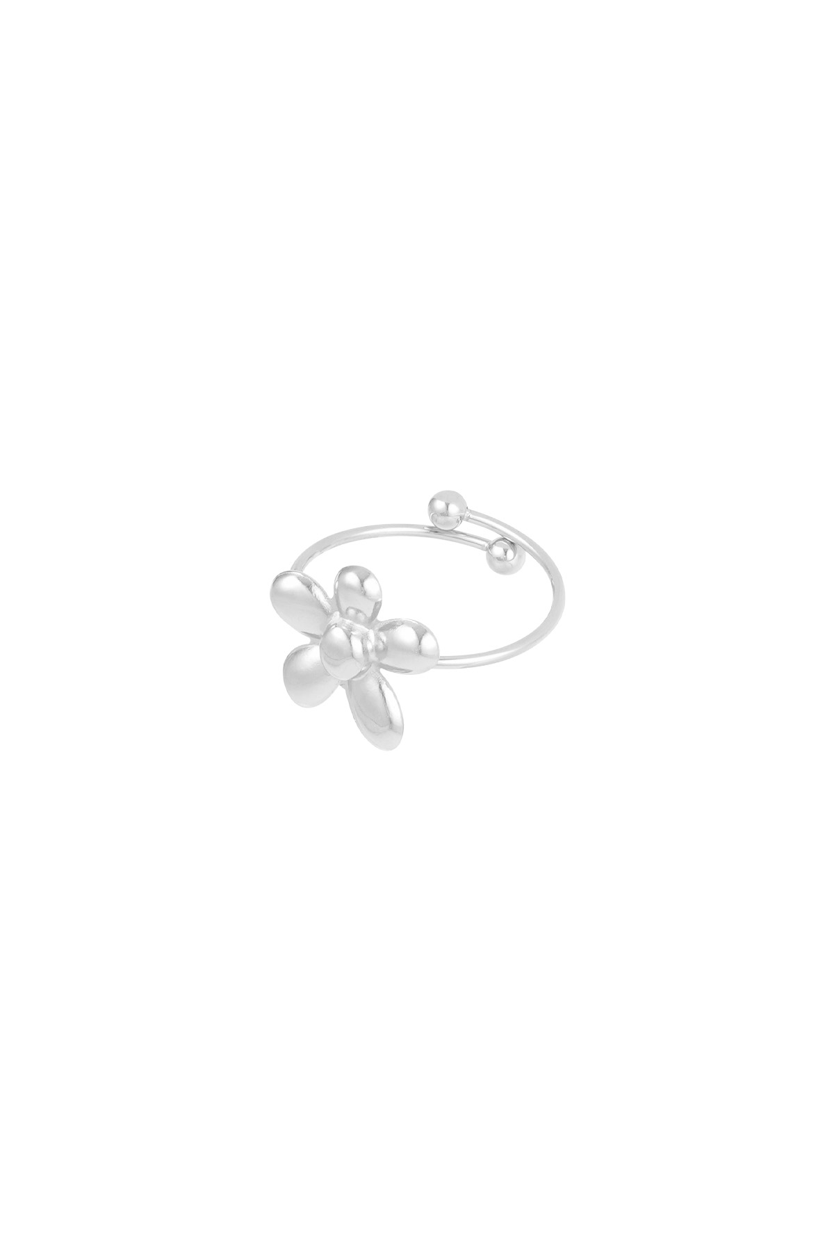 Ring puffy flower - silver h5 Picture3