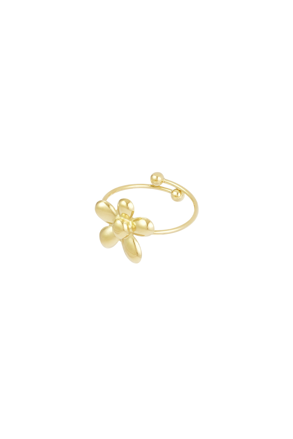 Ring puffy flower - goud h5 Afbeelding3