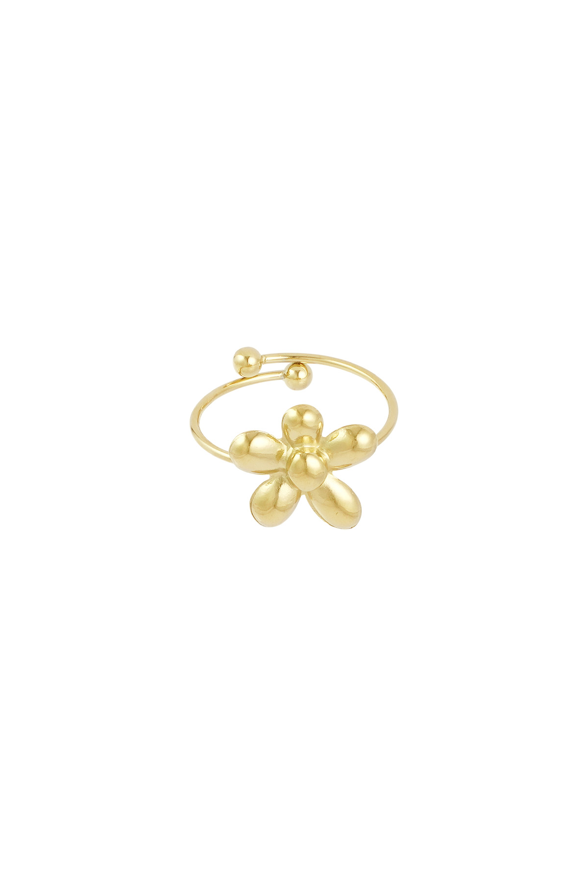 Ring puffy flower - gold h5 