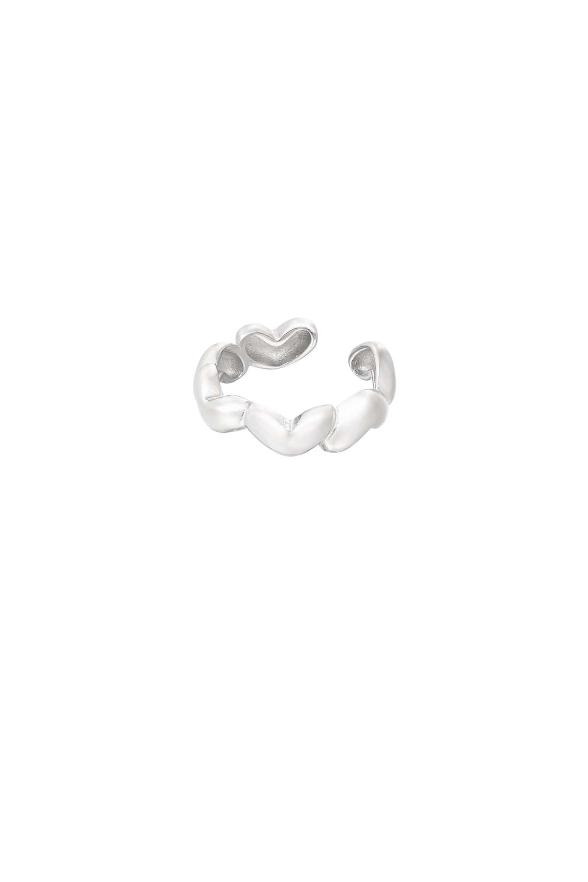 Anillo de corazones alrededor - plata h5 