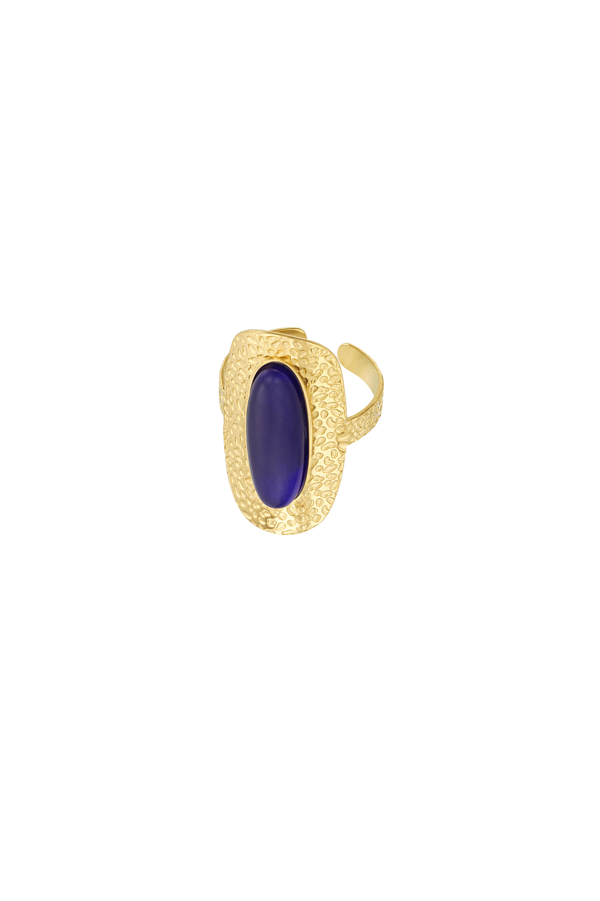 Gekleurde steen ring - blauw h5 