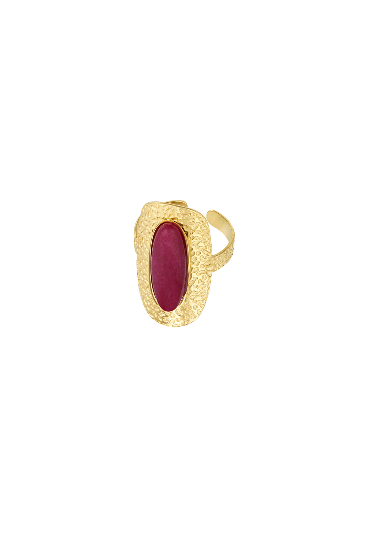 Anello con pietra colorata - rosso h5 