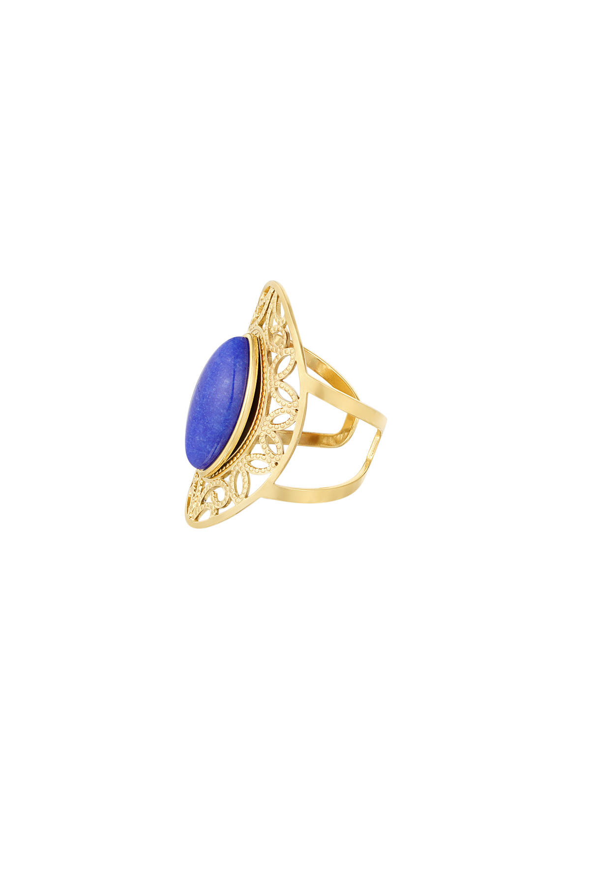 Anello grande pietra - blu h5 Immagine3