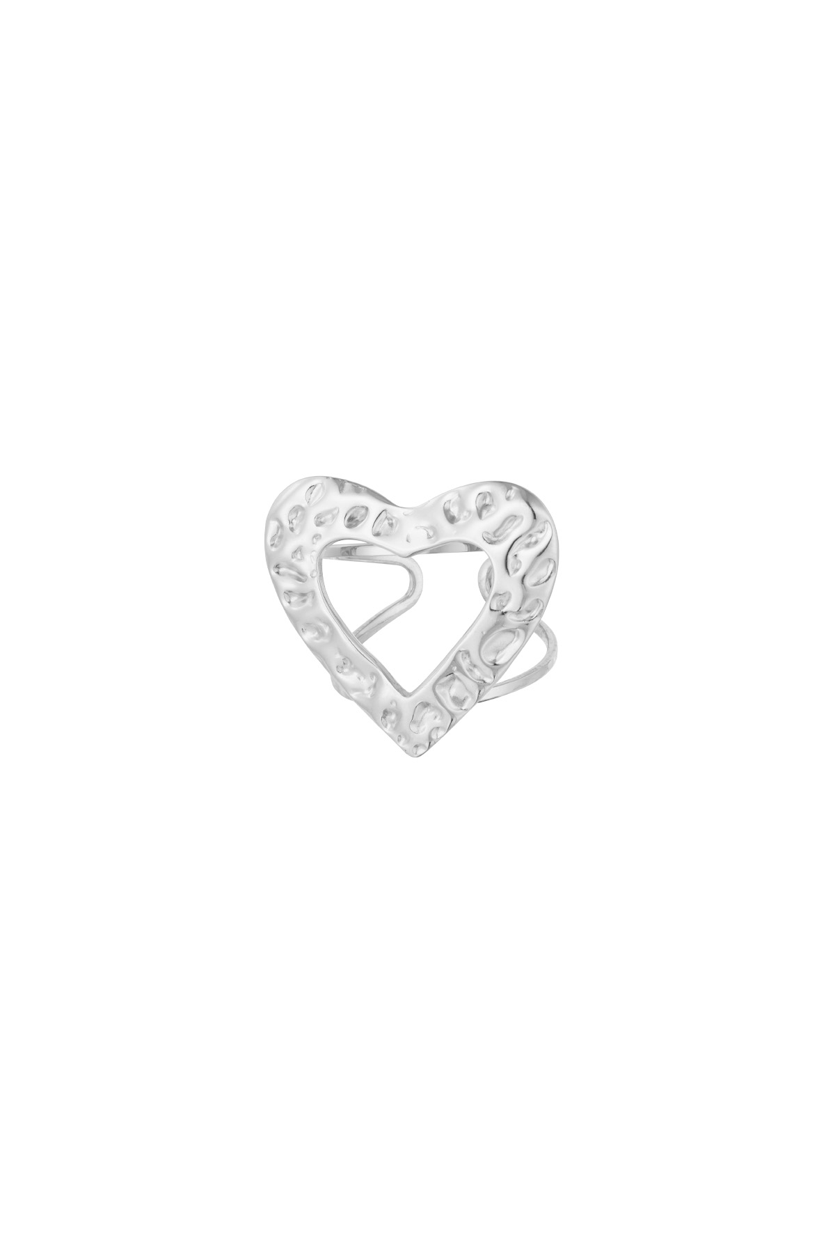 Textured Love ring - silver 