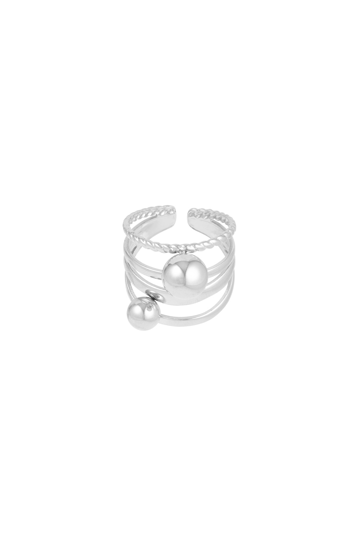 Ring mit mehrlagigen Ringen - Silber h5 