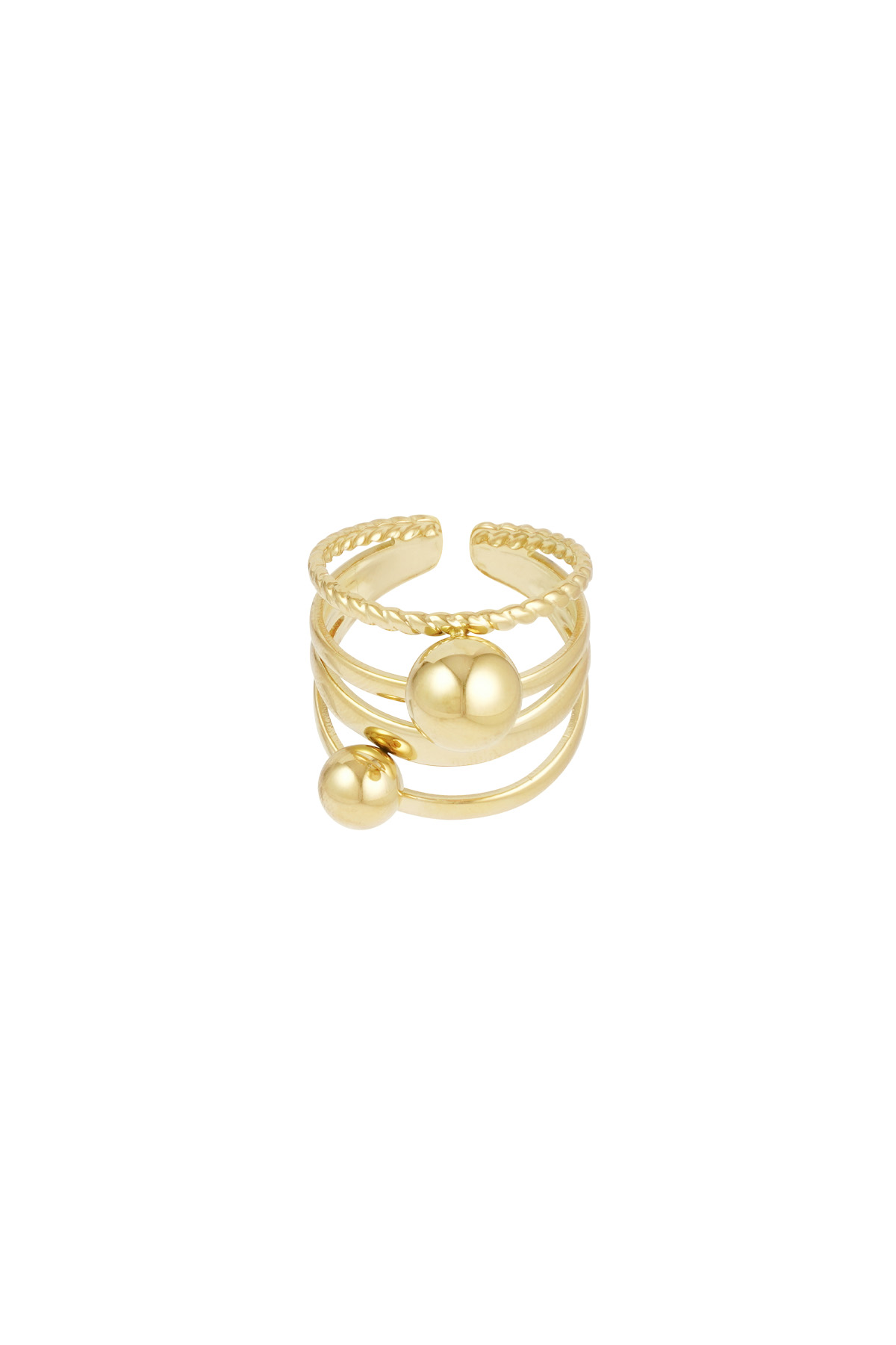 Ring mit mehrlagigen Ringen - Gold h5 