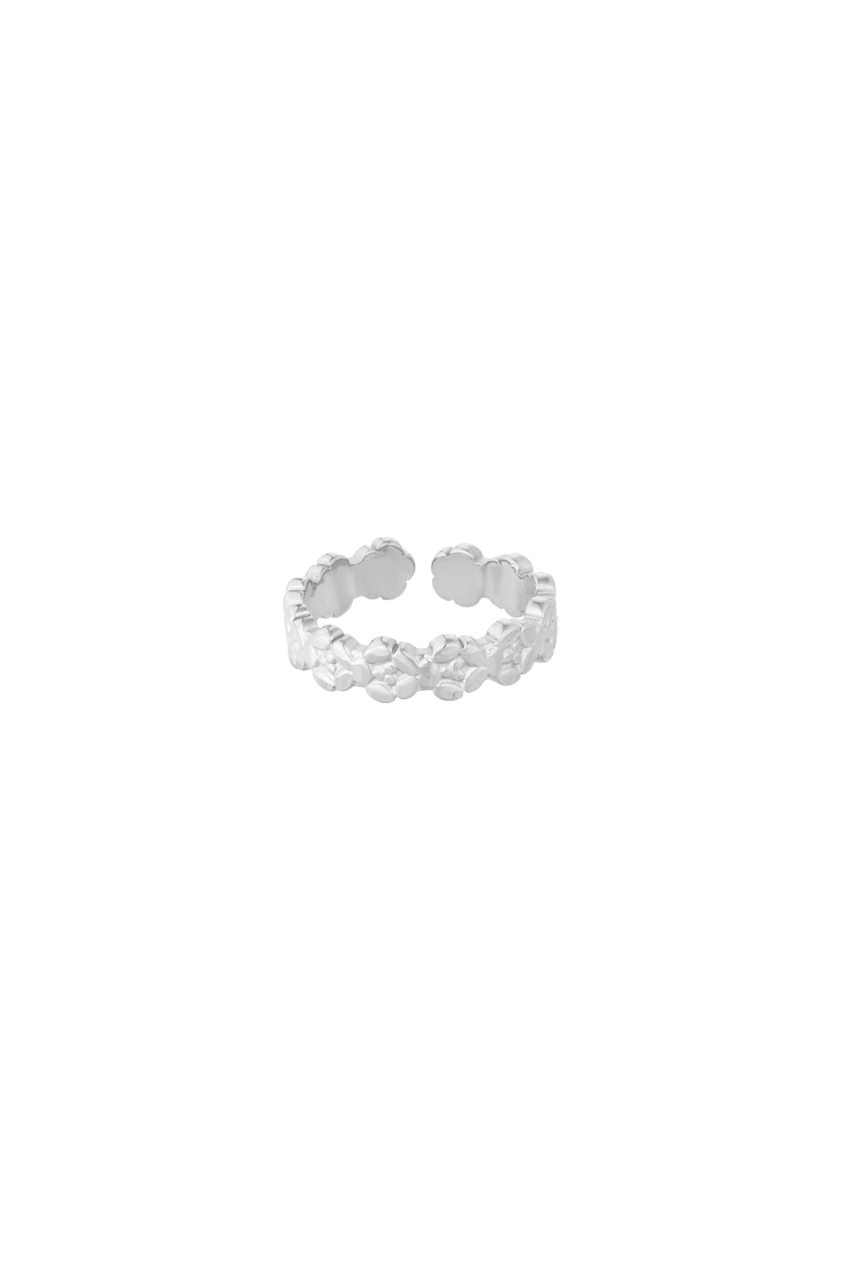 Ring shimmer flower - silver h5 