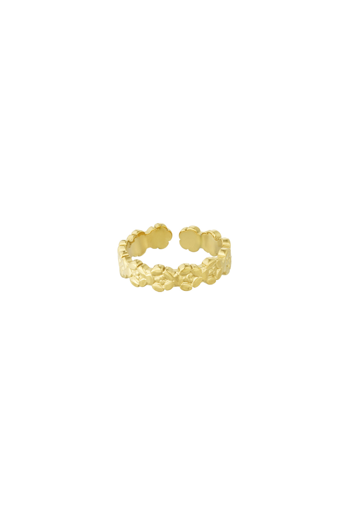 Ring shimmer flower - goud h5 