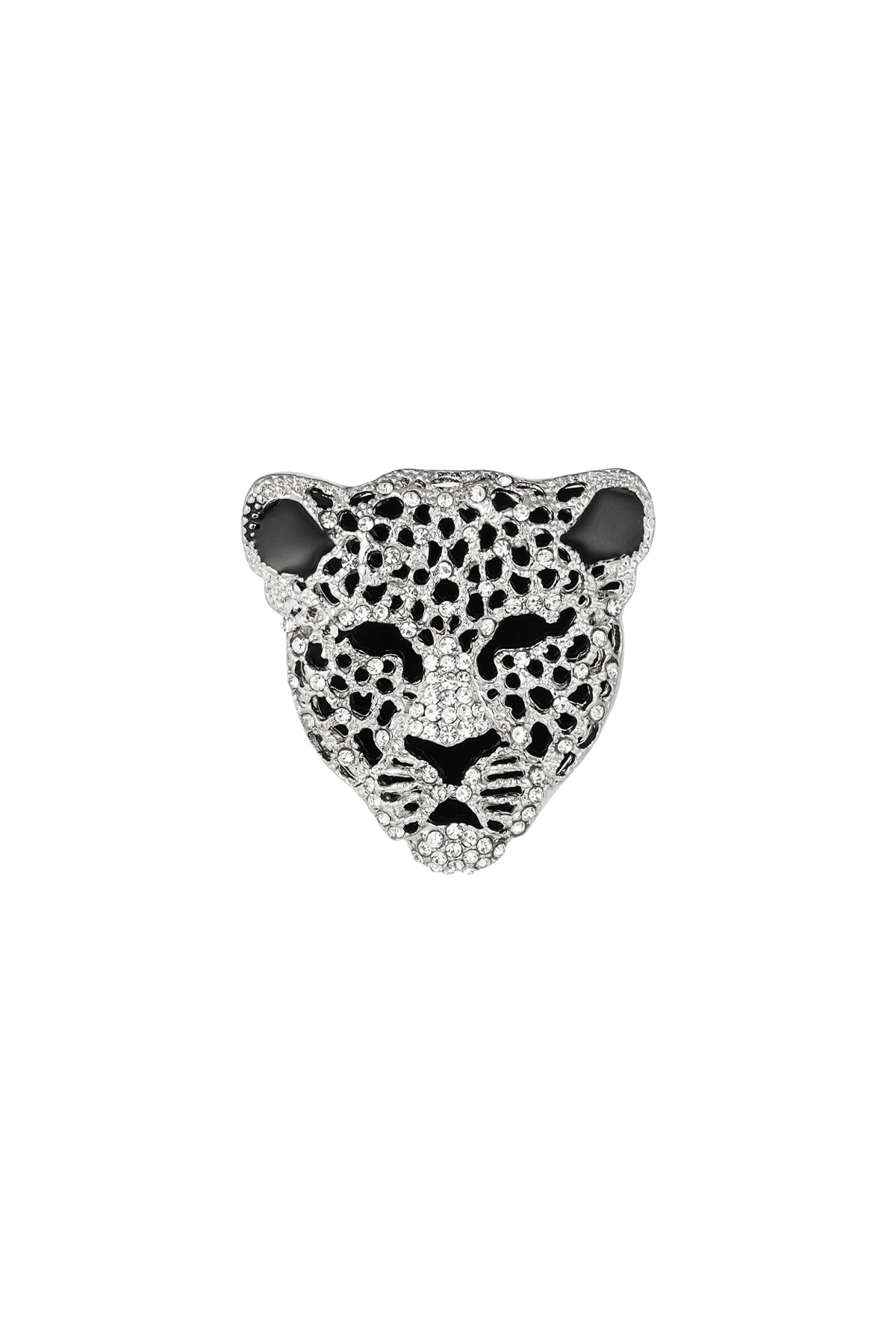 Leopard brooch - black & Silver color 2