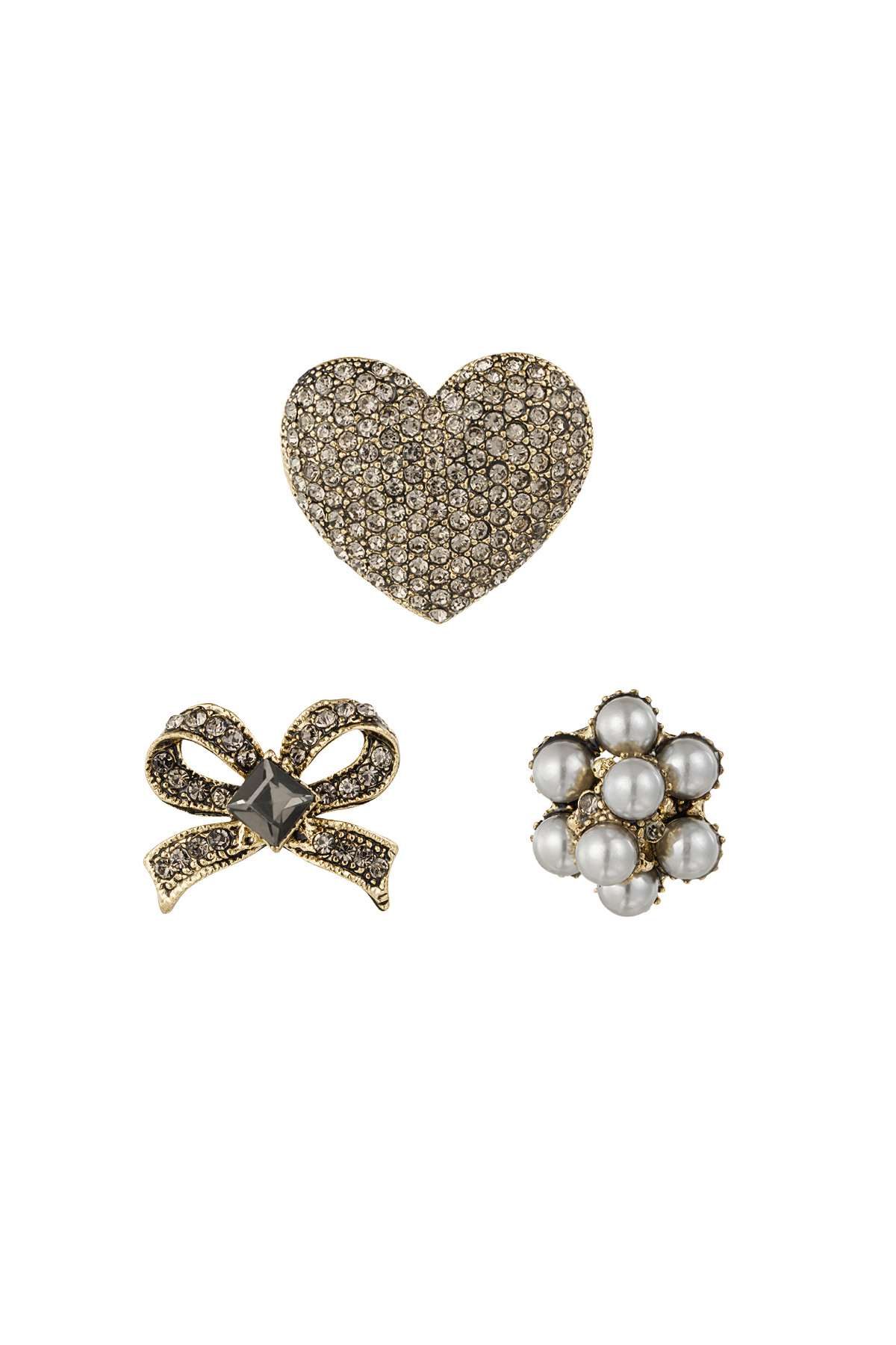 Brooches trio bow baby - champagne h5 