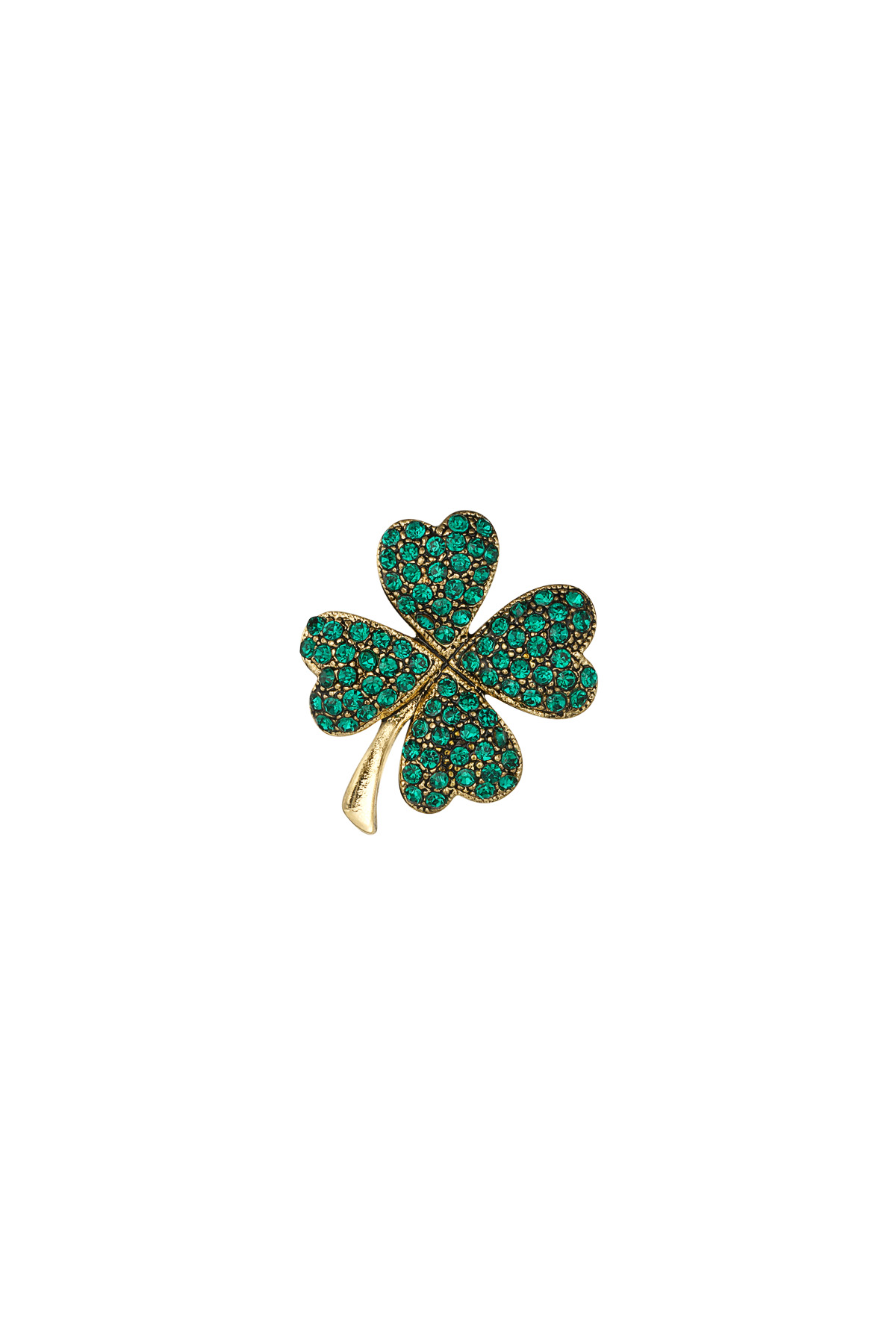 Brooch four-leaf clover - green h5 