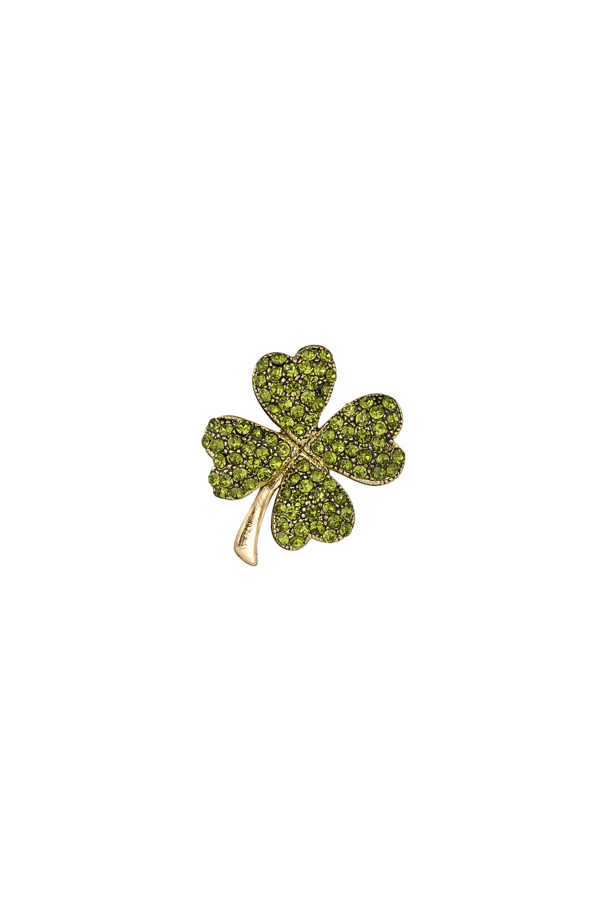 Brooch four-leaf clover - green 2