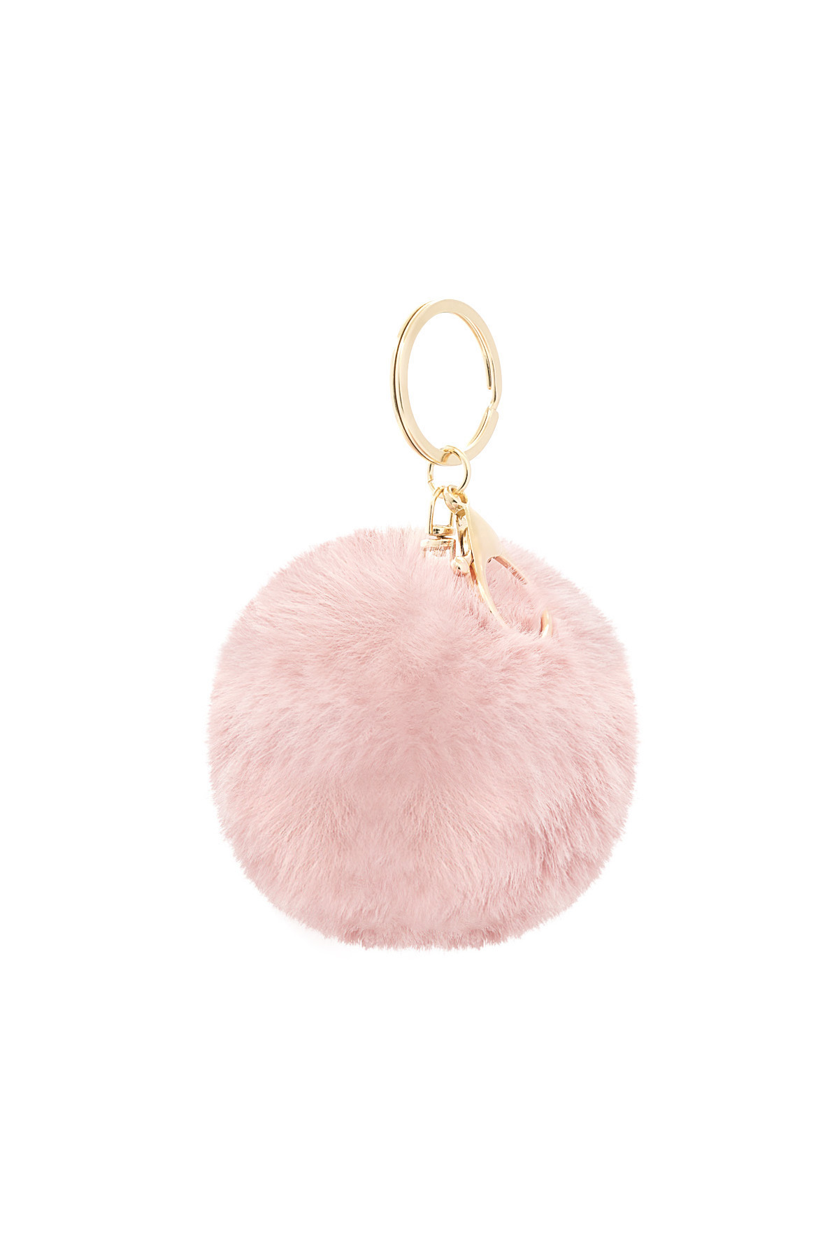 Puffy ball keyring - Pink gold color