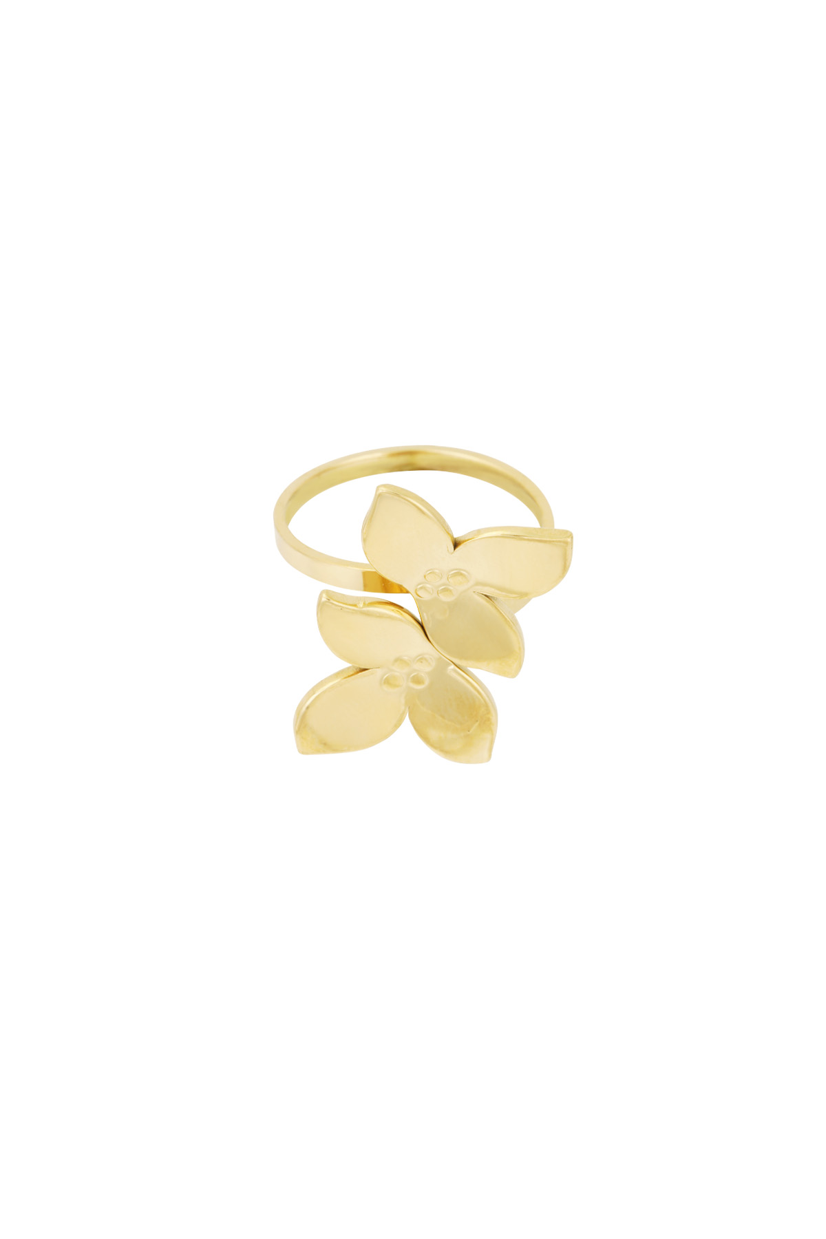 Ring flower duo - Gold color h5 