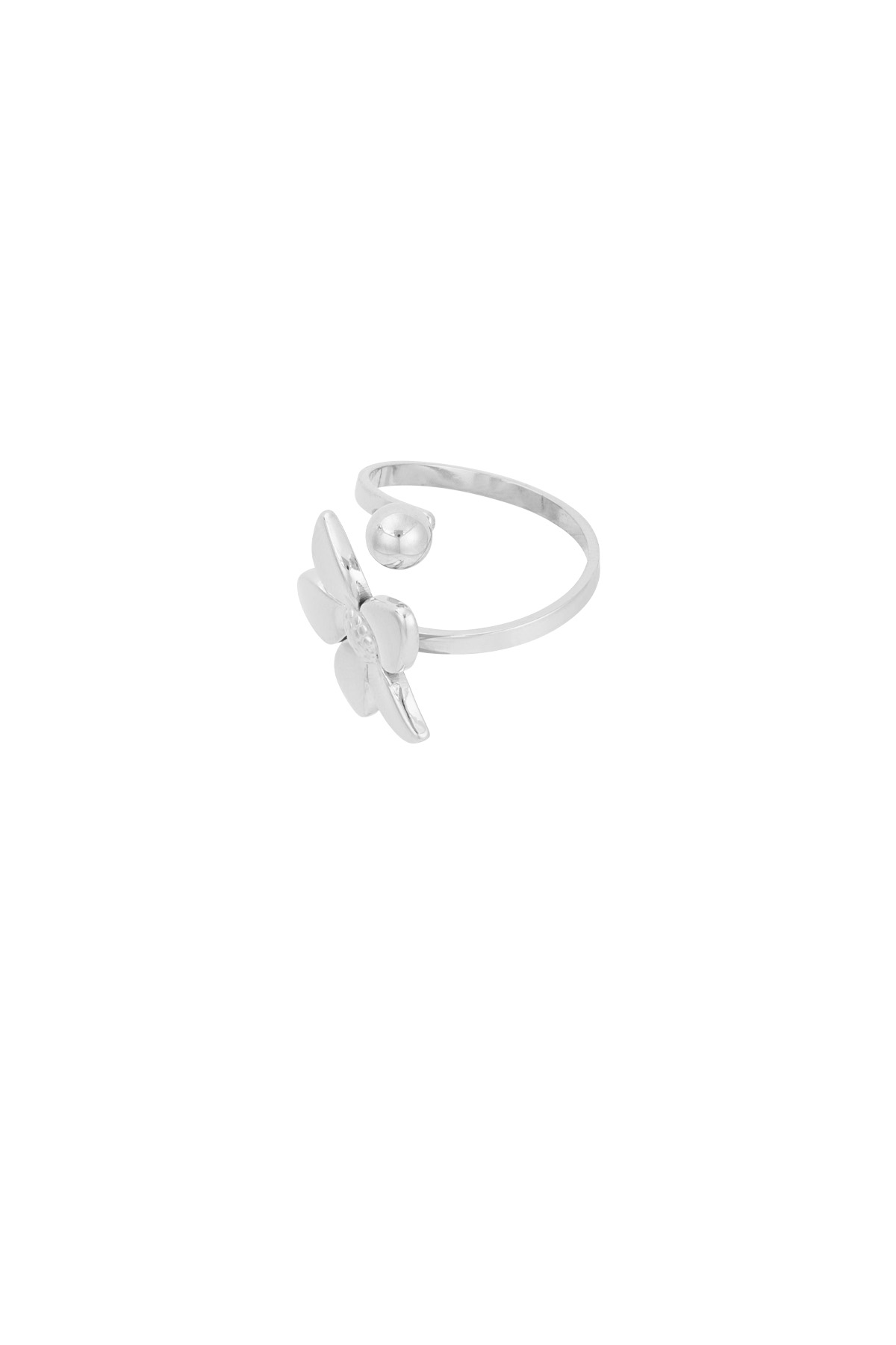 Flower dot ring - Silver color h5 Picture2