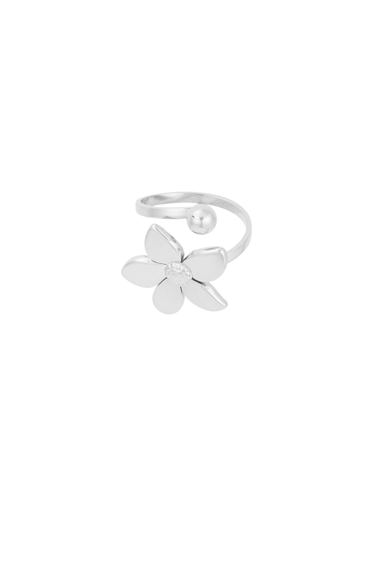 Flower dot ring - Silver color h5 