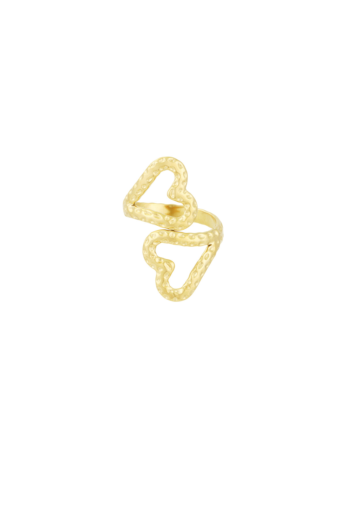 Double heart ring - Gold color h5 