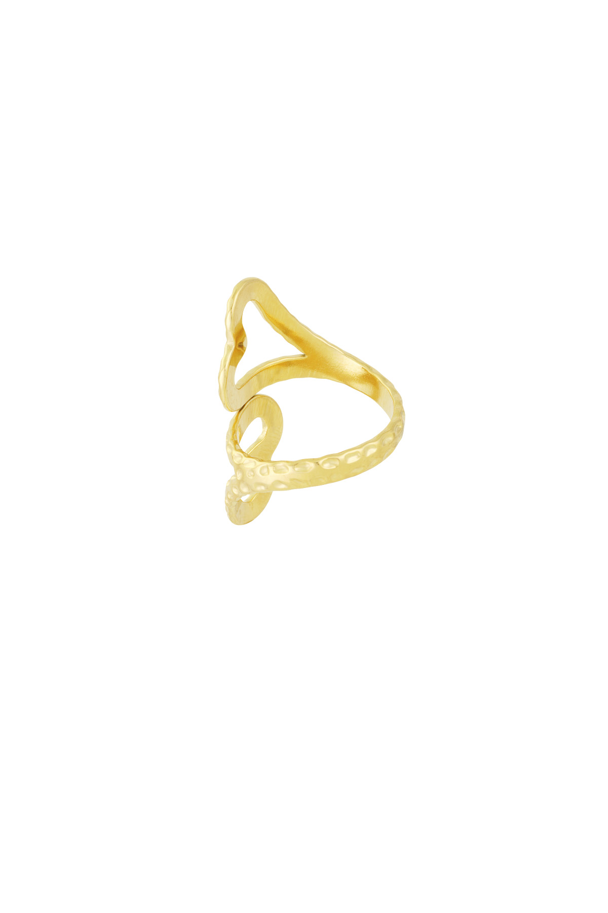 Double heart ring - Gold color