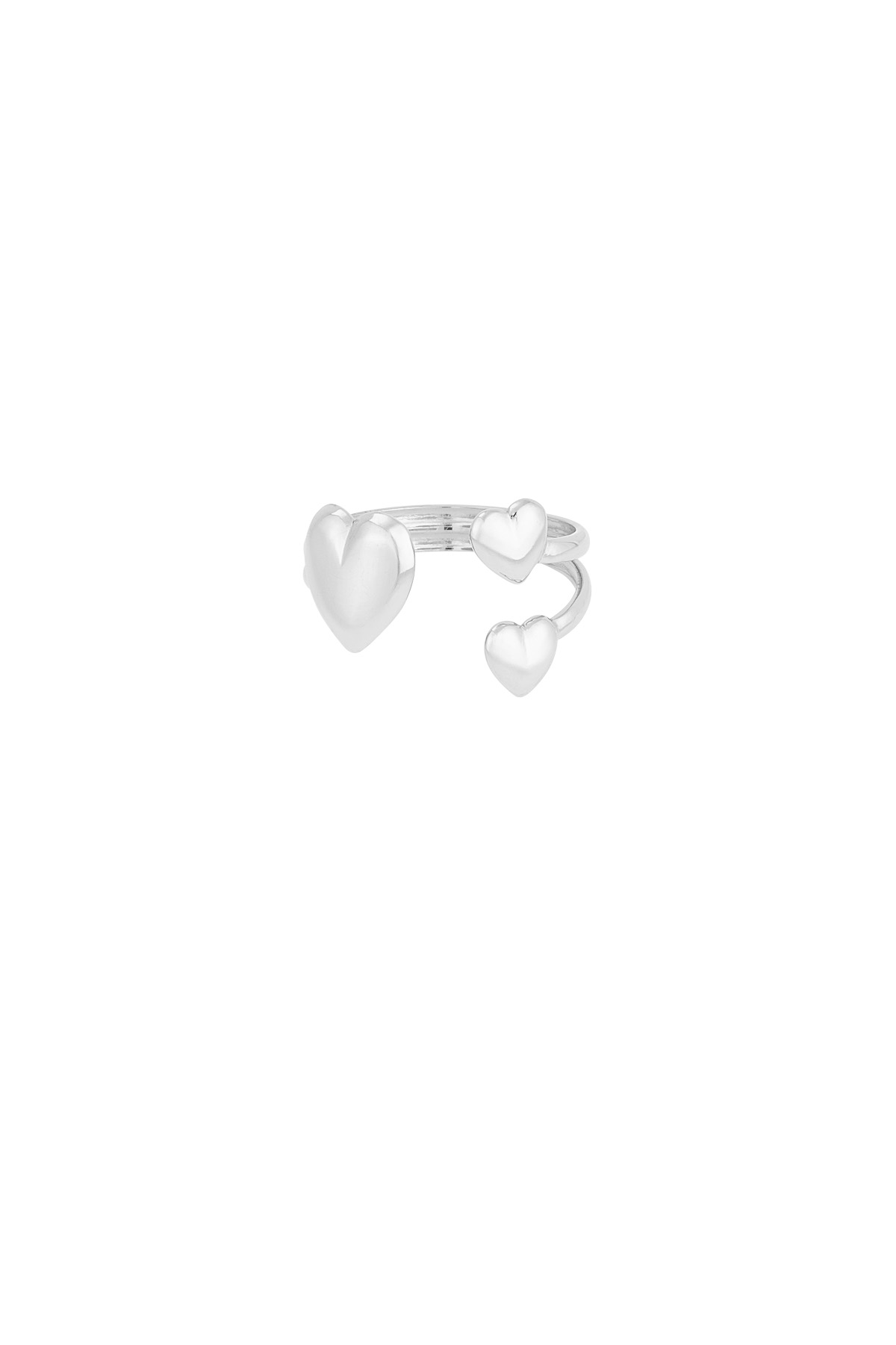 Ring triple heart - Silver color h5 