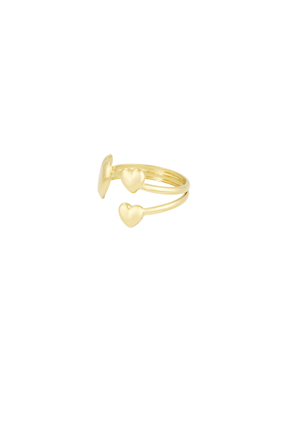 Heart trio ring - Gold color h5 Picture3