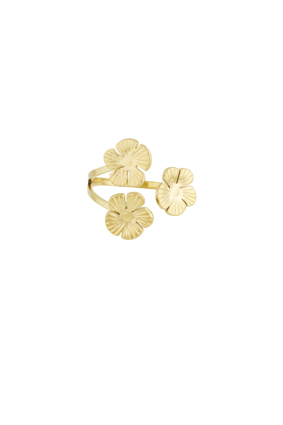 Floral trio ring - Gold color 2