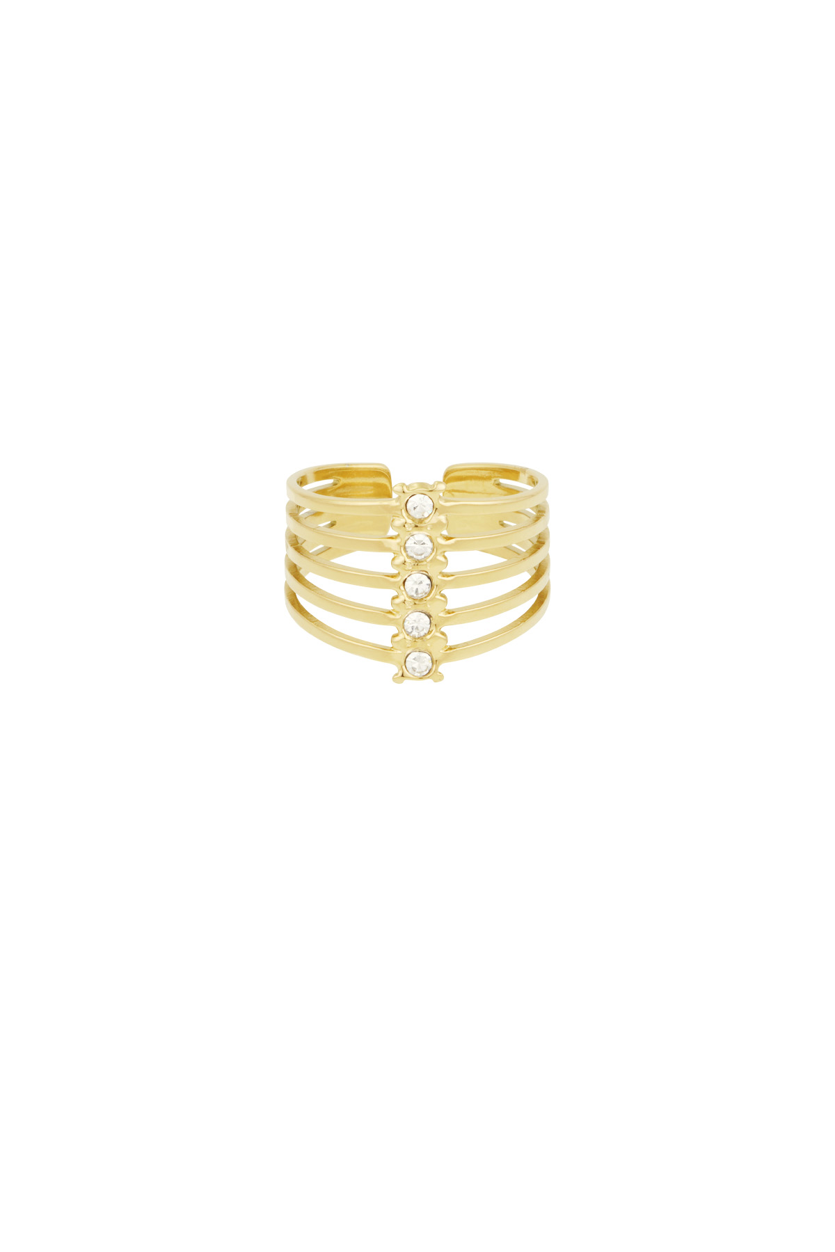 Stacked sparkle ring - Gold color h5 