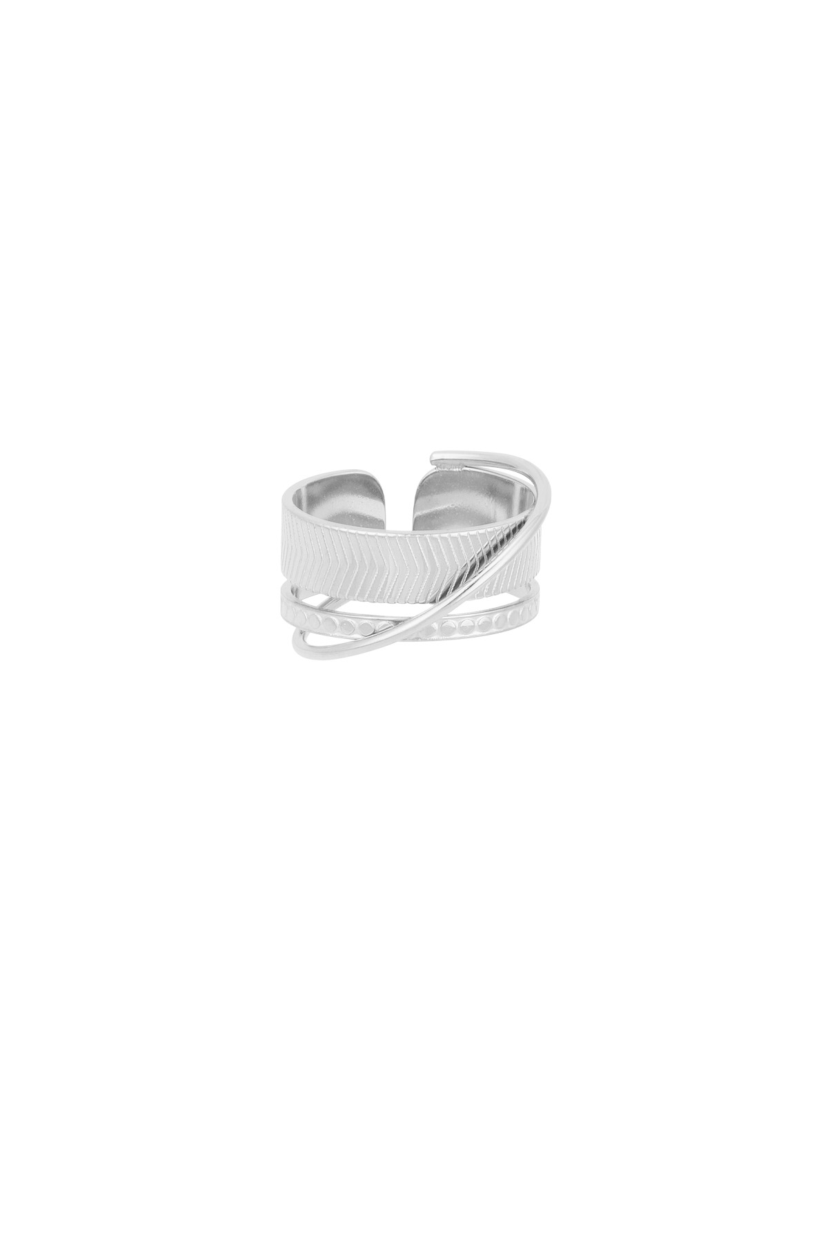 Stacked treasures ring - Silver color  