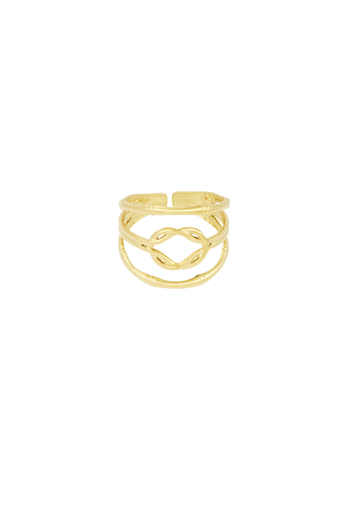 Layered knot ring - Gold color h5 