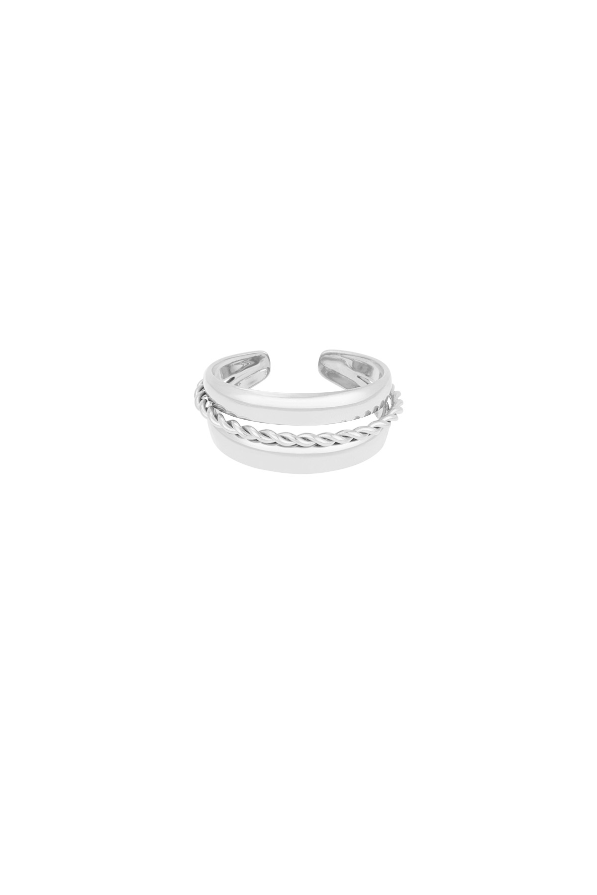 Layered spiral ring - Silver color h5 