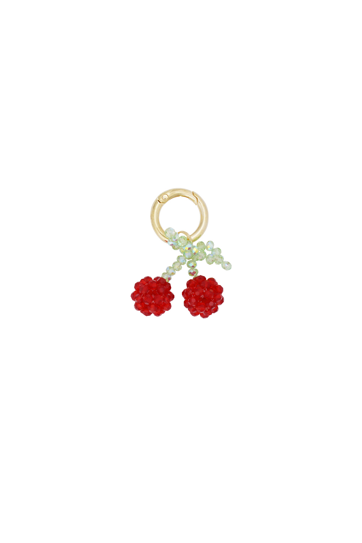 Cherry charm pendant - Red &amp; green