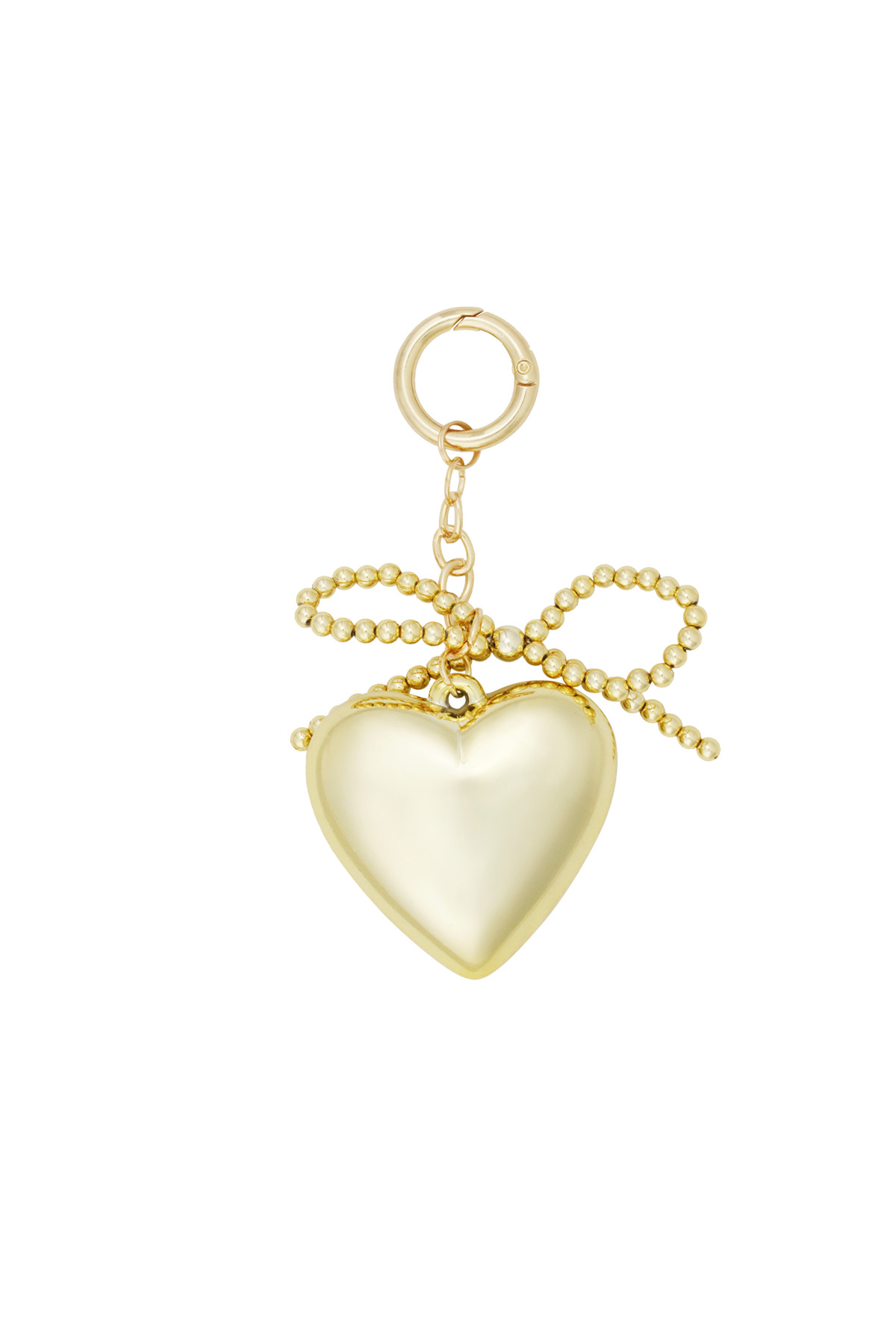 Bow &amp; heart pendant - Gold color