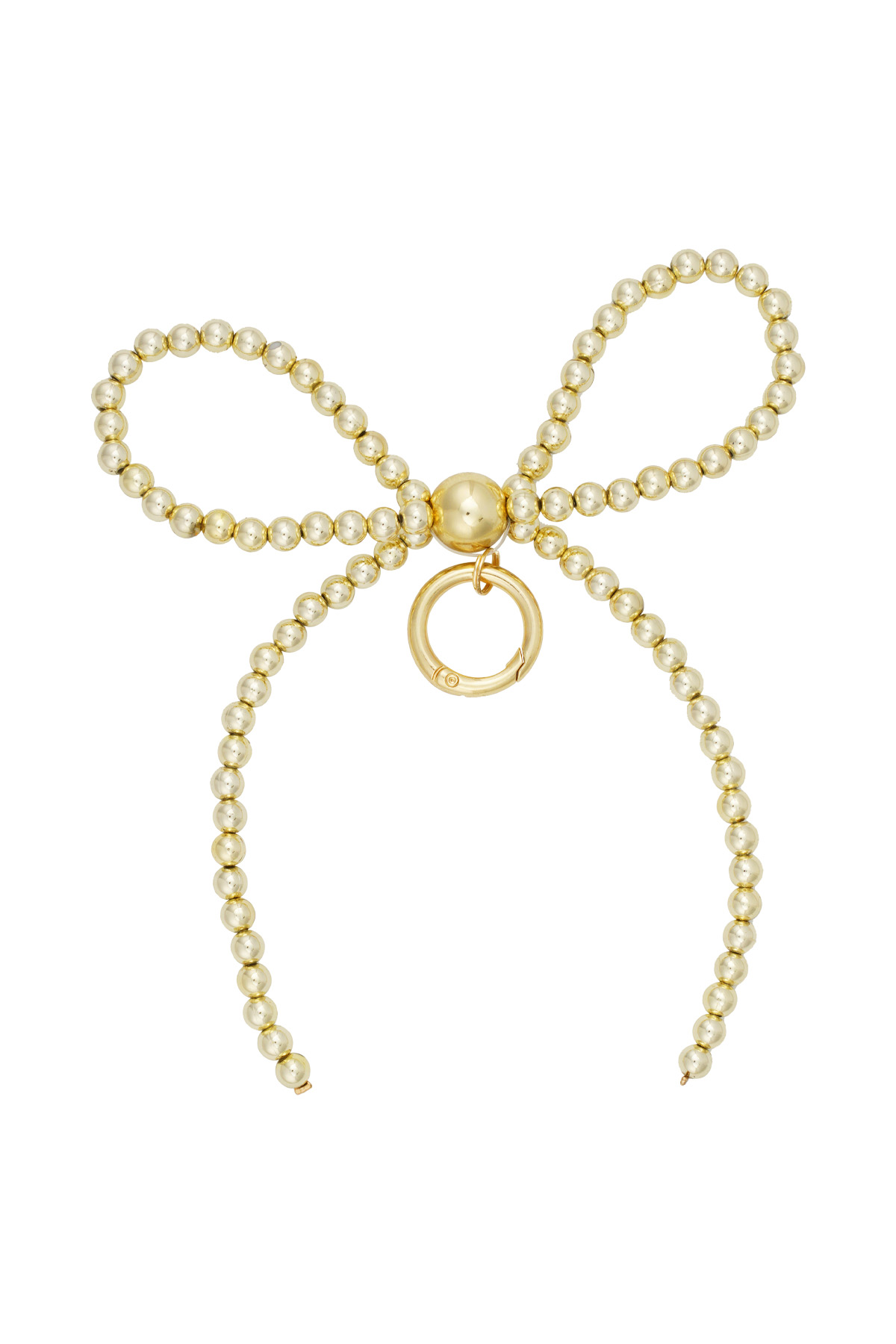 Beaded bow pendant - Gold color