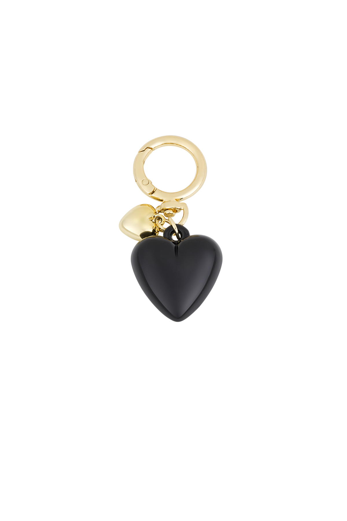 Double heart pendant - Black