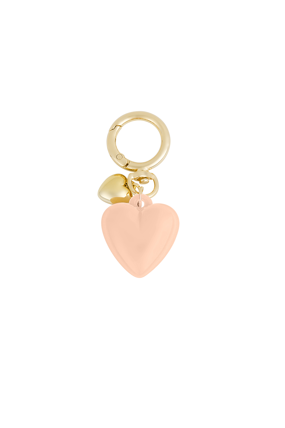 Double heart pendant - Light pink h5 