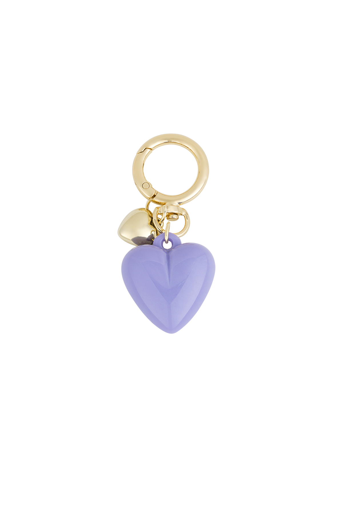 Double heart pendant - Lilac